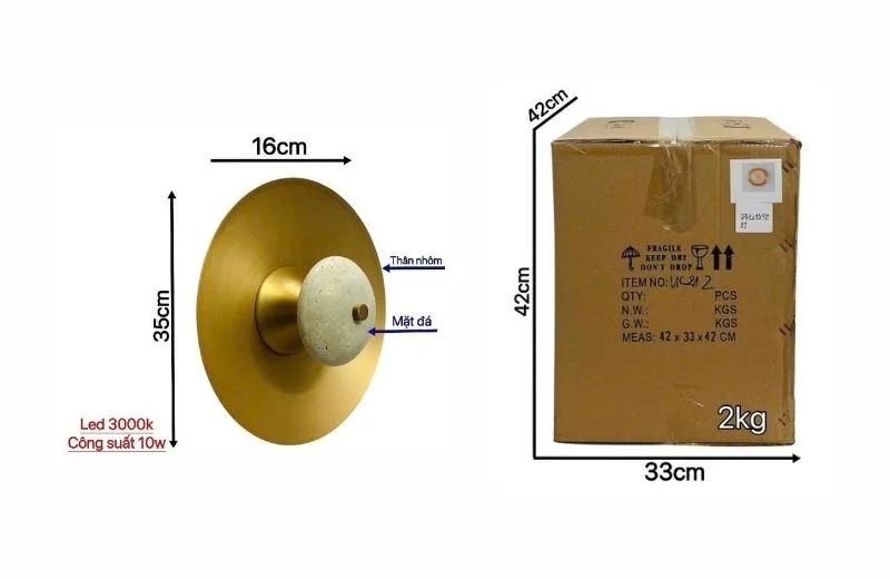 Thông số đèn tường thiết kế VK212 