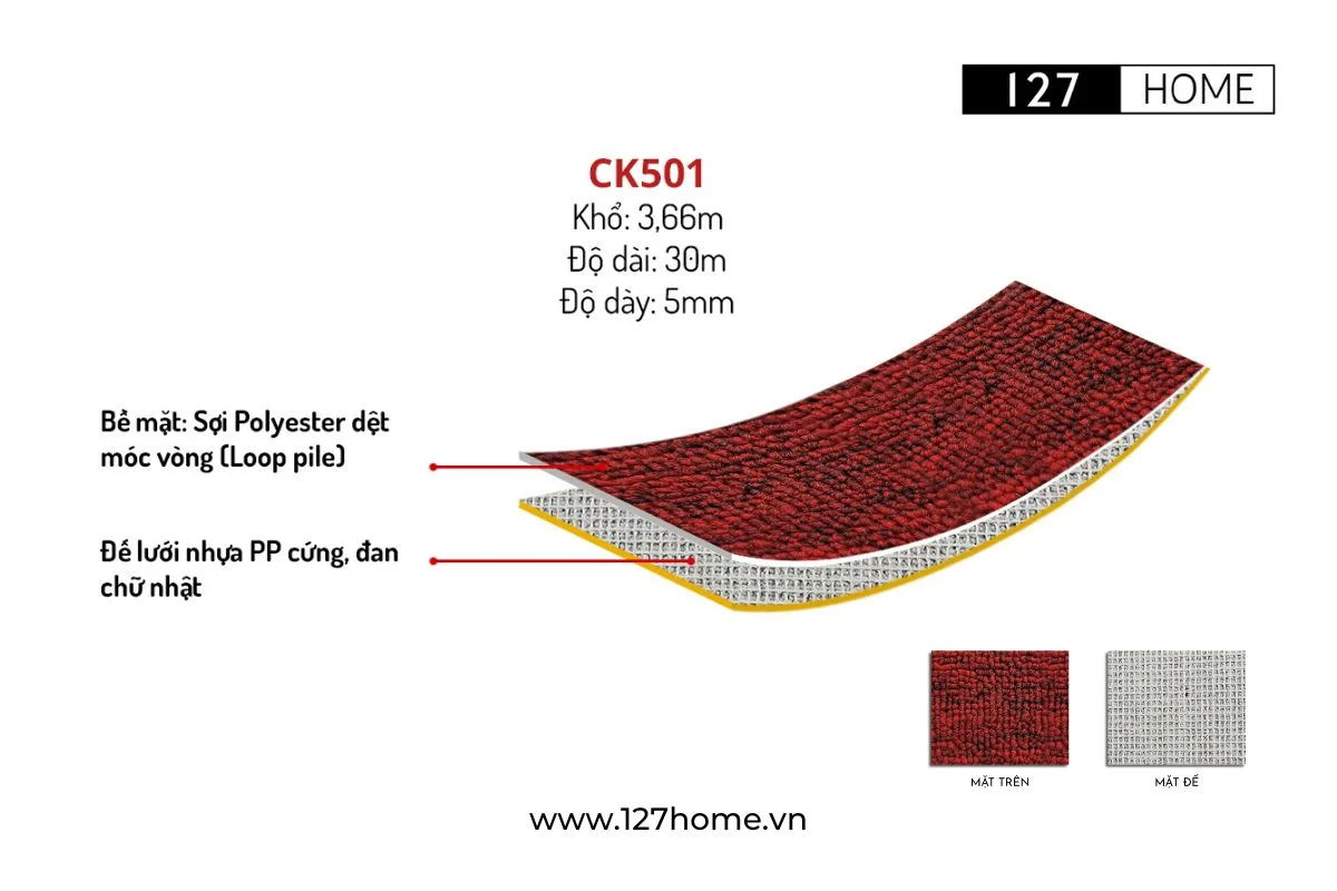 Đặc điểm nổi bật thảm văn phòng len móc CK của 127 HOME