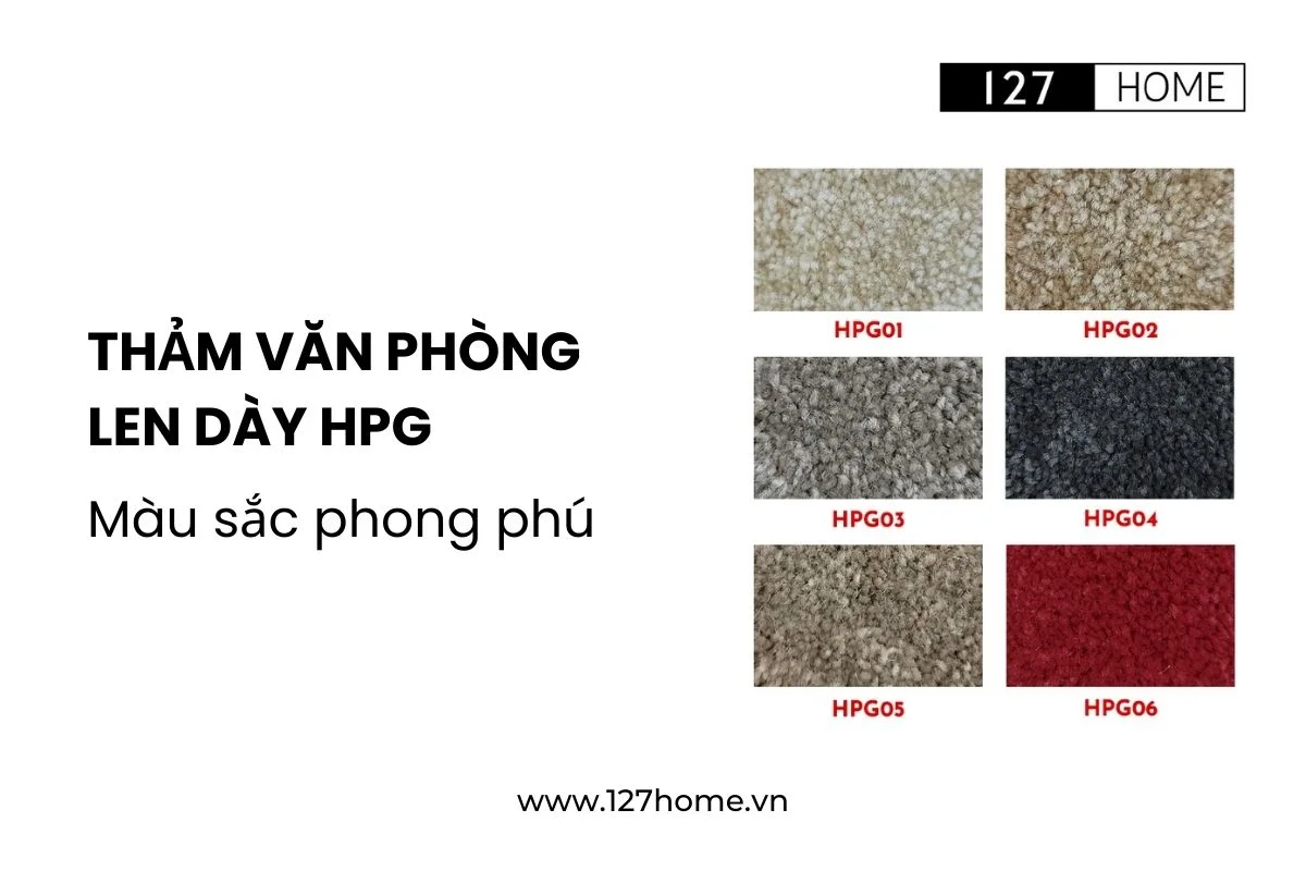 Thảm văn phòng len dày HPG đa dạng màu sắc