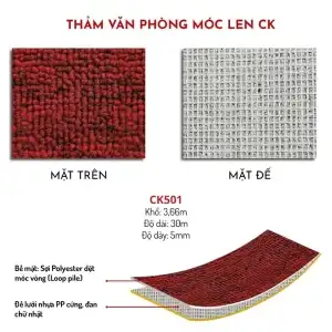 Thảm văn phòng len móc CK 501 1