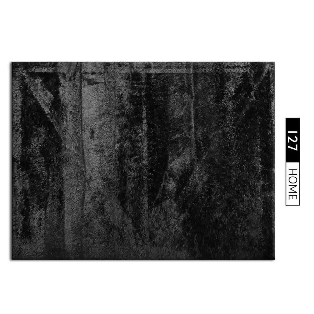 Thảm trải sàn lông mềm đen