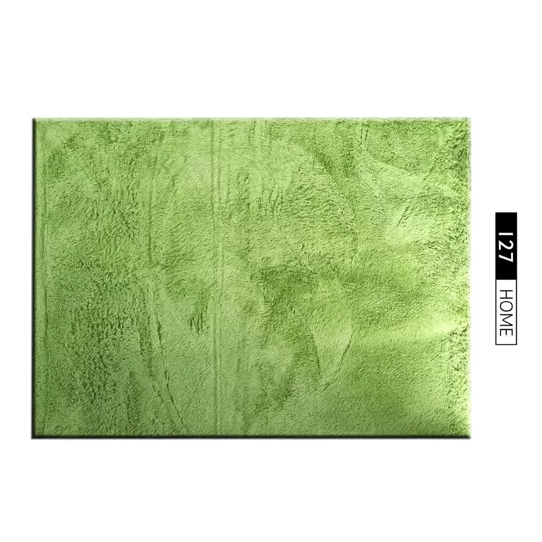 Thảm trải sàn lông mềm xanh lá