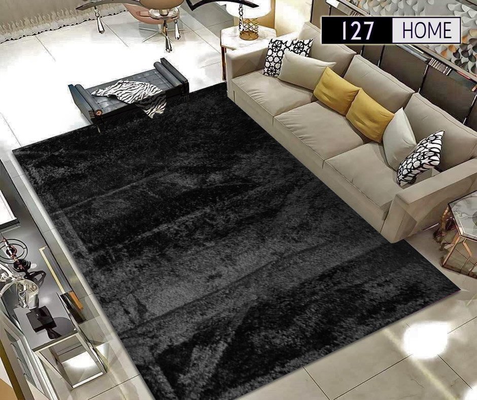 Thảm sofa lông mềm màu đen