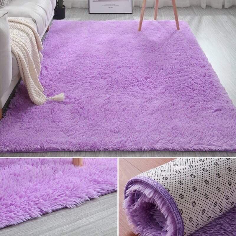 Thảm sofa lông mềm màu tím 