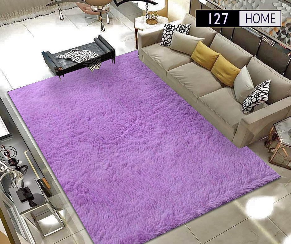 Thảm sofa lông mềm màu tím 