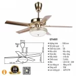 Đèn Quạt Trần Walnut QT4801 2