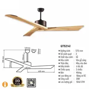 Đèn Quạt Trần Elias QT52141 2