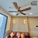Quạt trần acry QT33C- quạt trần có đèn trang trí cho phòng khách, phòng ngủ hiện đại