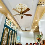 Quạt trần acry QT33C- quạt trần có đèn trang trí cho phòng khách, phòng ngủ hiện đại