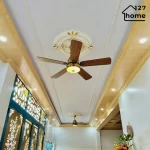Quạt trần acry QT33C- quạt trần có đèn trang trí cho phòng khách, phòng ngủ hiện đại