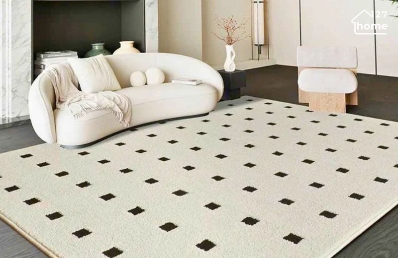 Thảm phòng khách 3x4m giúp phòng khách trở nên hài hoà và thu hút hơn