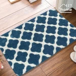 Thảm chùi chân hình học xanh dương 1