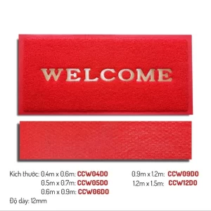 Thảm chùi chân Welcome đỏ 1