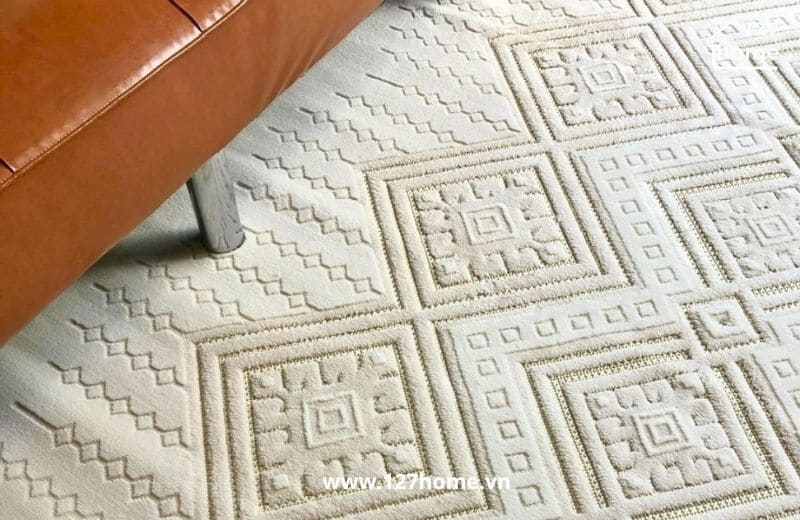 Thảm trải sàn dệt trượt nước với hoạ tiết tinh tế