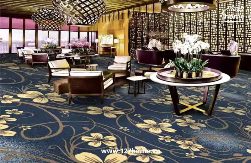 Thảm khổ lớn được ứng dụng phổ biến trong nhà hàng cao cấp 