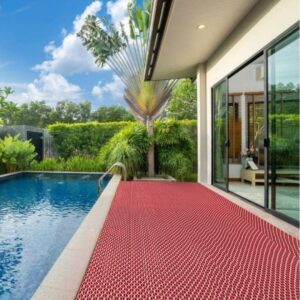 Thảm nhựa lưới dày đỏ 1