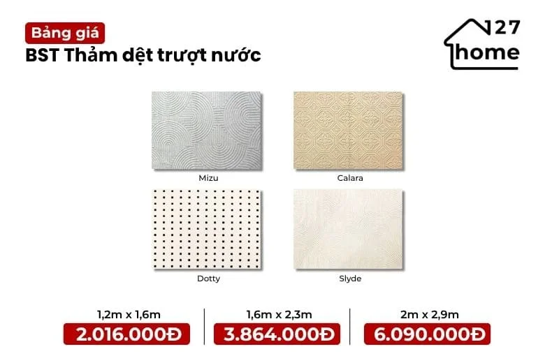 BST thảm trải sàn dệt trượt nước