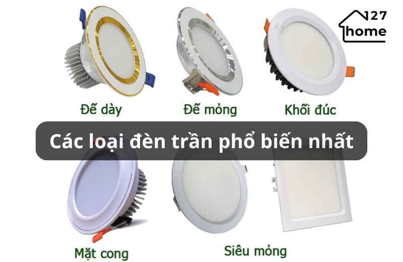 các loại đèn trần phổ biến