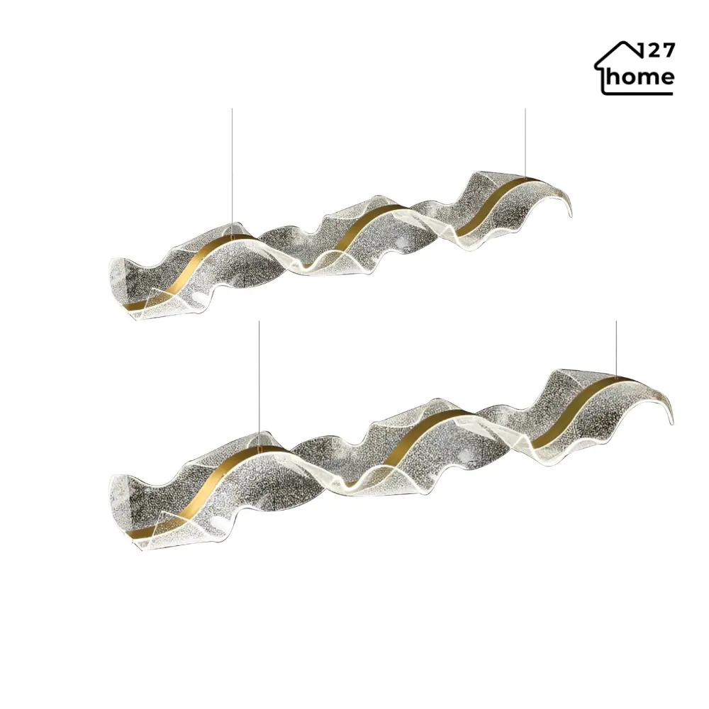 Đèn thả Lune THD141 - thiết kế hiện đại như giải sóng uốn lượn trang trí không gian sống thêm sang trọng ấm áp