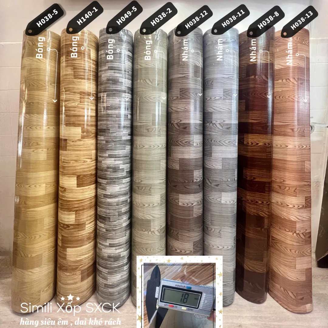 Simili lót sàn vân gỗ đế xốp