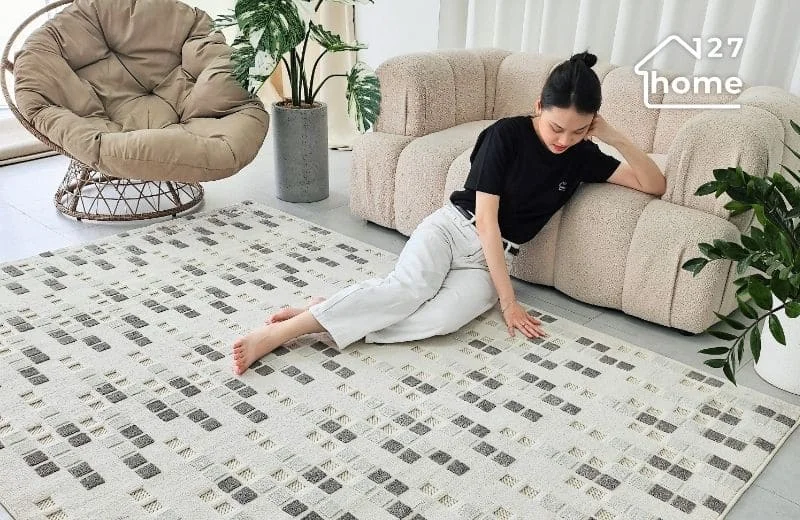 Thảm trải sàn phòng khách hiện đại với các tính năng tiện lợi