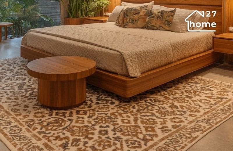 Mẫu thảm phòng ngủ với hoa văn cổ điển