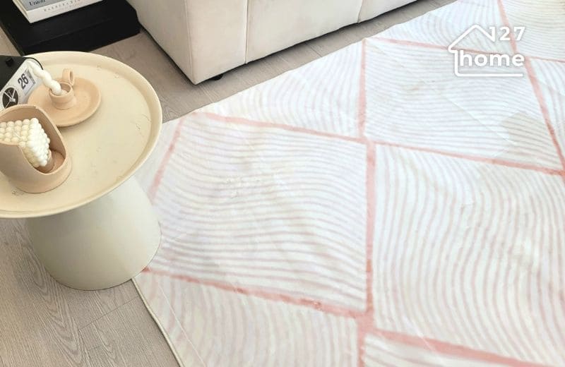 Mẫu thảm phòng ngủ màu sắc nhẹ nhàng trẻ trung