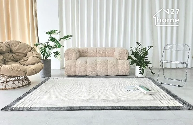 Thảm trải sàn dệt 3D Stripe mang đến hiệu ứng thị giác với các đường kẻ sọc tinh tế