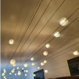 Đèn thả hiện đại THD02 - thiết kế thả quả cầu pha lê tuyết trang trí nội thất không gian sống thêm sang trọng