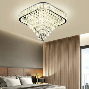 Đèn ốp trần pha lê OTPL6384VUONG - thiết kế khối pha lê vuông ốp trần
