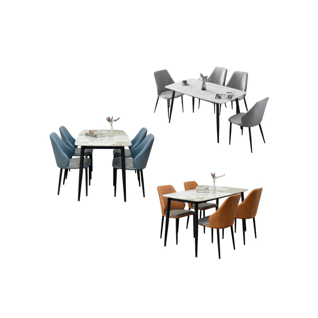 Bộ bàn ăn 4 ghế Sheraton GK20 mặt ceramic bóng chân CT018