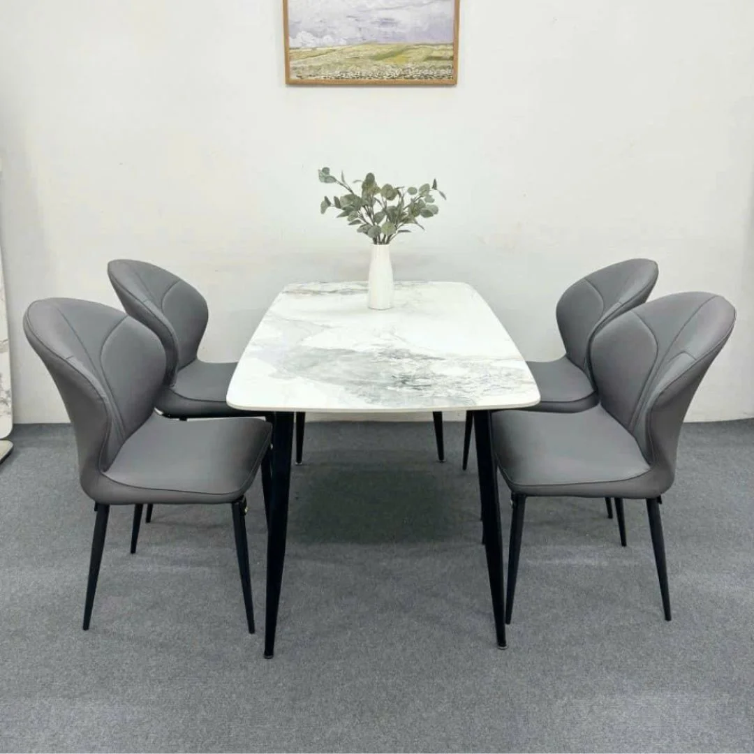 bo-ban-an-4-ghe-gemma-mat-ceramic-bong-loang-chan-ct001-1 Bộ Bàn Ăn 4 Ghế Gemma Mặt Ceramic Bóng Loang Chân CT001 1