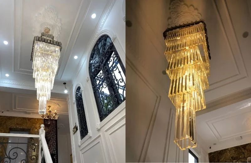 Đèn thả pha lê TPL0826 thiết kế "thác pha lê" gọn và sắc nét