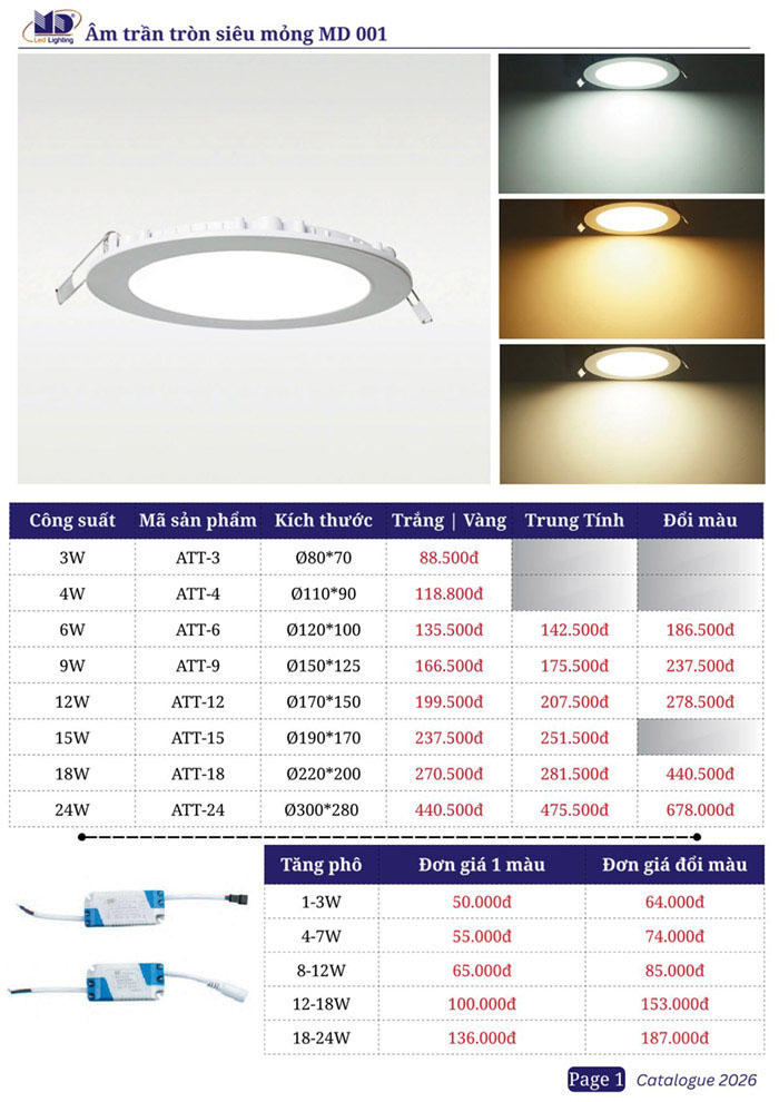 Catalogue đèn MINH ĐỨC 1